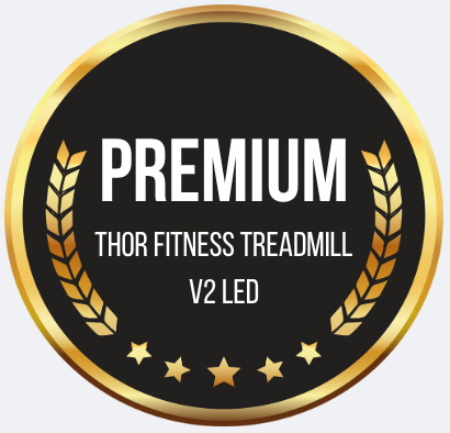 Thor Fitness Treadmill V2 LED har en Premium badge för bästa valet av löpband till hemmagymmet