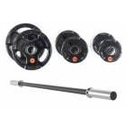 Pumpset på 21 kg med pumpstång och gummerade vikter.