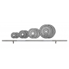 Enkelt skivstångsset 18,5kg (25mm)