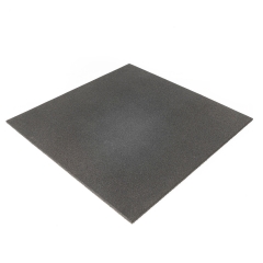 Svart 15-43mm Gummigolv 1 x 1m, Raka kanter