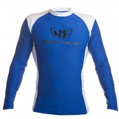 NF Rash Guard Long Sleave White/Blue