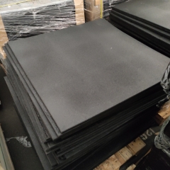 REA - Svart 15mm Gummigolv 1 x 1m, Raka kanter