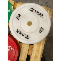 UTFÖRSÄLJNING-Thor Fitness Teknikvikt i plast 5kg , ihålig. 45cm diameter, 100mm tjocklek