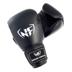 NF Professional Thai Style Boxing Gloves Artificial Leather - Black