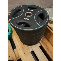 UTFÖRSÄLJNING-Thor Fitness Svarta PU Viktskivor Med Handtag 10KG