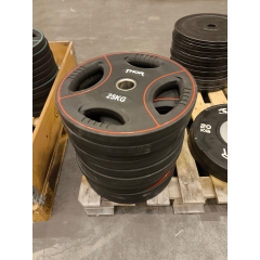 UTFÖRSÄLJNING-Thor Fitness Svarta PU Viktskivor Med Handtag 25KG