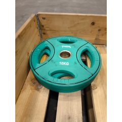 UTFÖRSÄLJNING-Thor Fitness Färgade PU Viktskivor Med Handtag 10KG