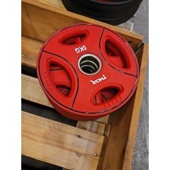 UTFÖRSÄLJNING-Thor Fitness Färgade PU Viktskivor Med Handtag 5KG