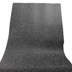 6mm tjockt Gummigolv på rulle 1 x 8m, Svart med vita flakes