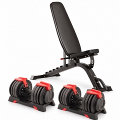 Robbans hantelset 48 kg och bänk