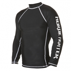 NF Rash Guard Long Sleave Black with logo on arm